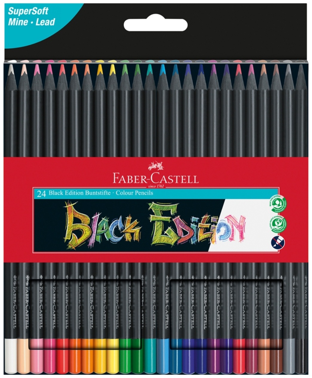 Купить Цветные карандаши Faber-Castell Black Edition 24 цвета ...