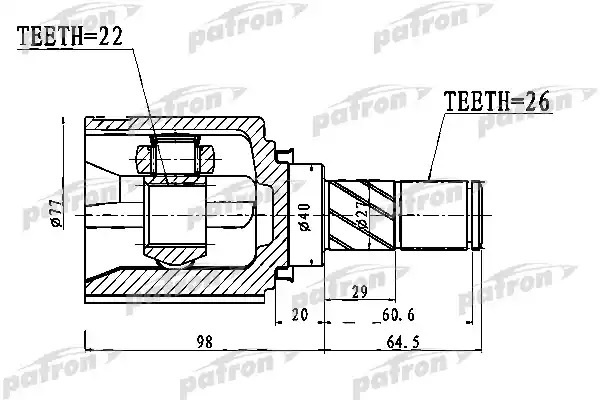 PATRON шрус PCV1028
