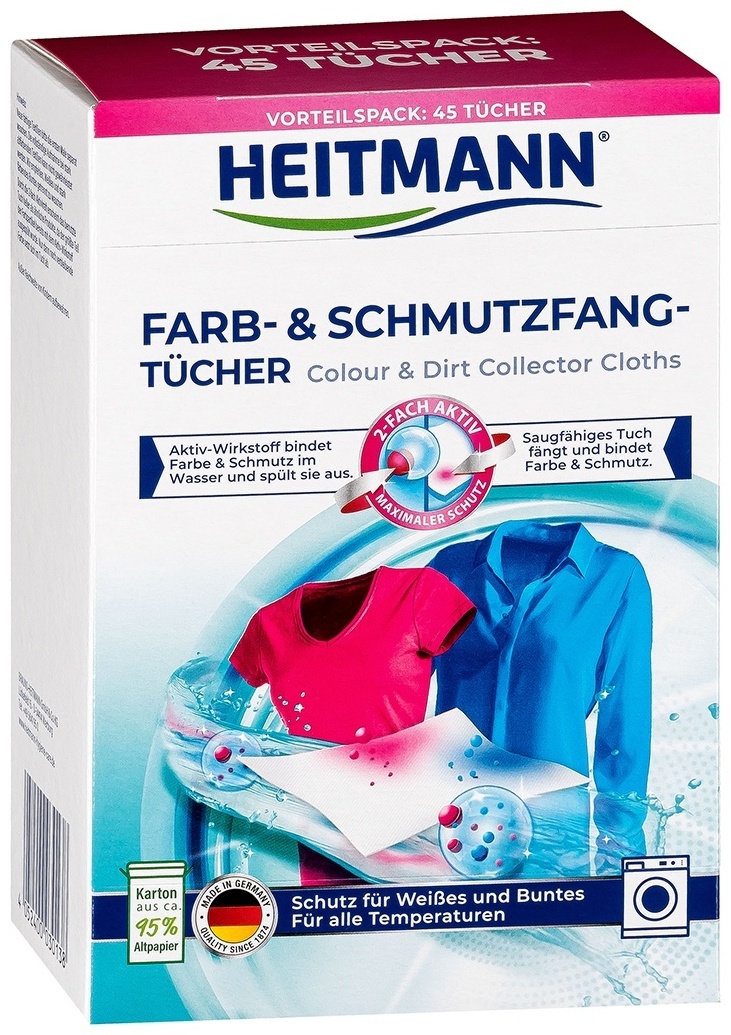 Листы Heitmann защита белья от посерения и окрашивания 45 шт