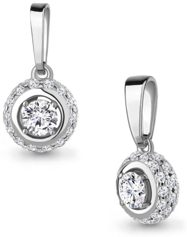 Подвеска AQUAMARINE 24650А вес 1.36 г серебро, фианит