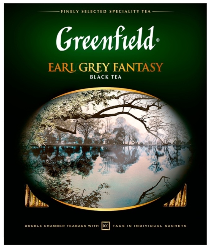 Чай Greenfield черный Earl Grey Fantasy 100 пакетиков