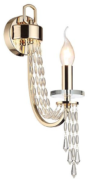 Бра настенный Odeon Light Е14, золотистый, прозрачный