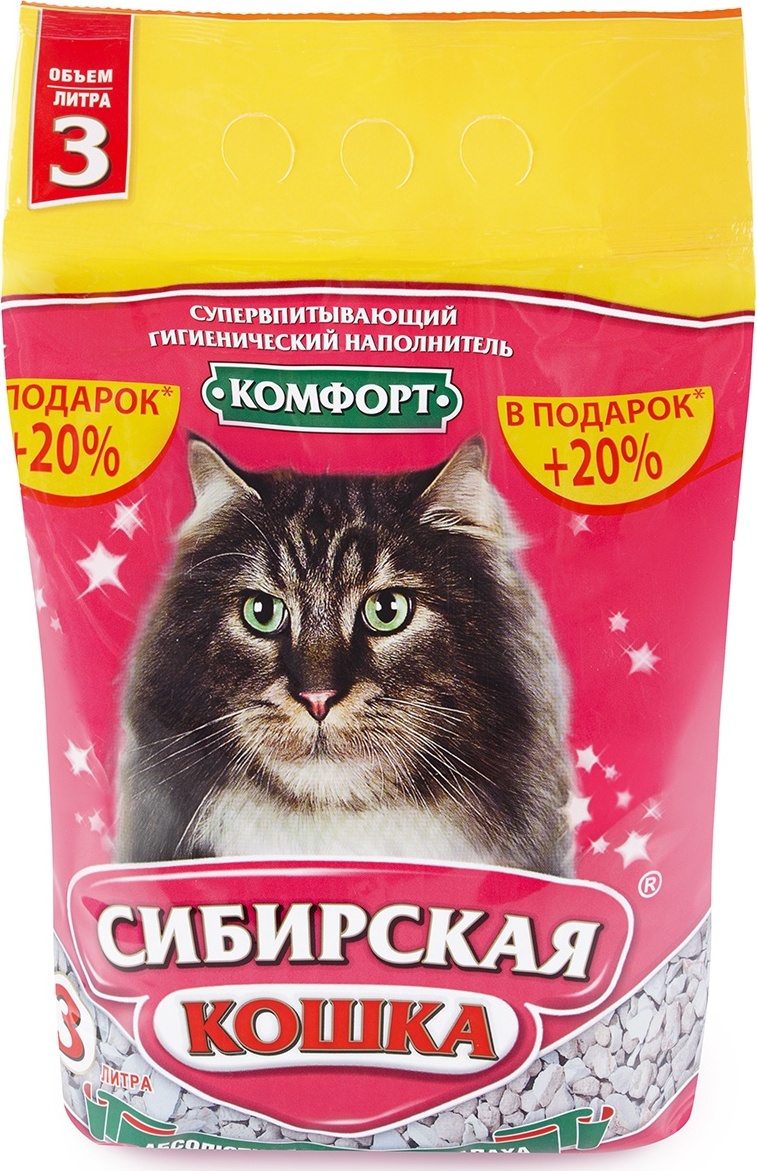 Купить Наполнитель Сибирская Кошка Комфорт впитывающий 3 л в кредит в ...