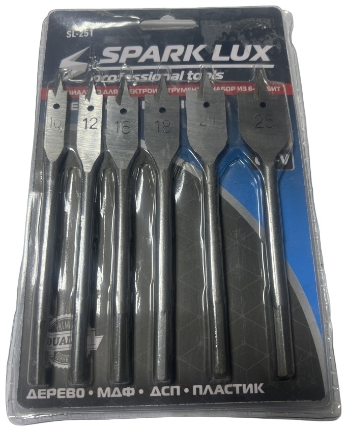Сверло Spark Lux перьевое, набор Sl-251 10 мм, 6 шт.