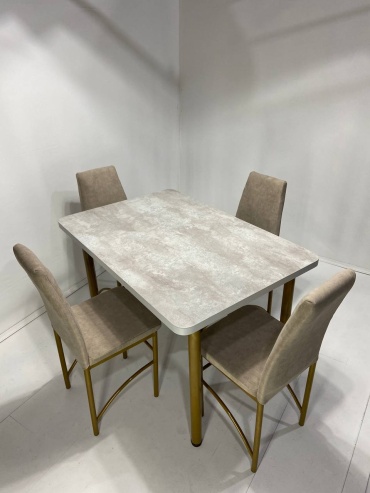 Комплект MEBEL STYLE GROUP 123107335, стол 120х80 см + 6 стульев, бежевый
