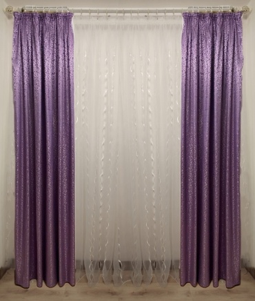 Портьеры Renaissance 250x275 см 2 шт, жаккард, фиолетовый