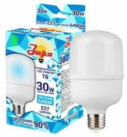 Заря 30W E27, светодиодная, холодный белый