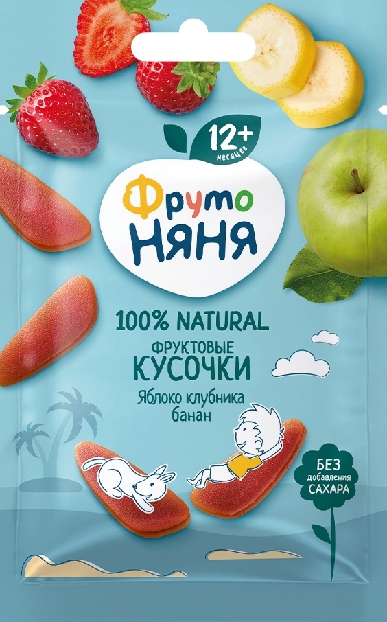 Купить ФрутоНяня Фруктовые кусочки яблоко-клубника-банан 12 мес+ 15 г в ...