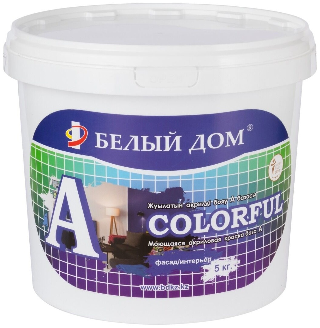 Купить Краска Белый Дом акриловая COLORFUL A 5 кг, белый в Алматы – Магазин  на Kaspi.kz