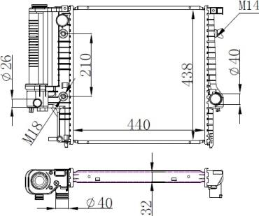 ATX радиатор основной ATX-60613A