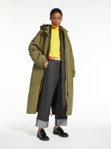 Пальто Max Mara хаки, черный