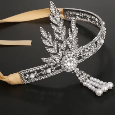 Тика на голову бижутерный сплав, кристаллы Swarovski