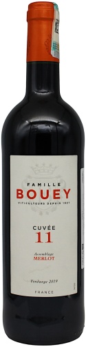 Вино Famille Bouey Cuvee 11 Merlot сухое красное 13.5% 0.75 л