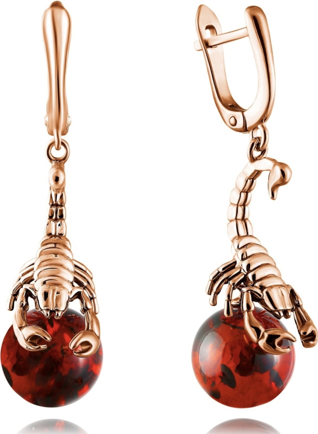 Серьги DARVIN 429042338qq вес 6.82 г серебро, янтарь