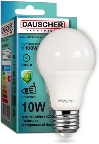DAUSCHER 10W E27, светодиодная, естественный белый
