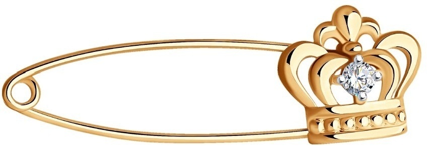 Булавка LUXOR JEWELRY 040220 вес 1.14 г золото, фианит