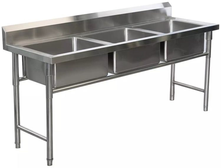 Ванна моечная EKO-KITCHEN ВМ-3/180/60, 180x60x85 см