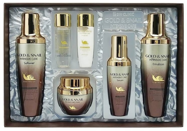 3W CLINIC Gold Snail Intensive набор по уходу за лицом для женщин