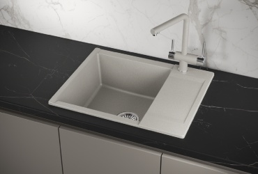 Кухонная мойка GRANULA ES-6202 62х50х20 см, кварцевый песок, тон базальт