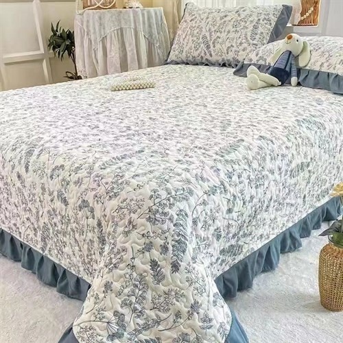 Покрывало Ideal Home 230х250 см, хлопок, голубой, белый