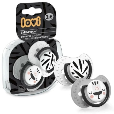 Пустышка силиконовая Lovi Salt&Pepper динамическая, 3-6 мес., 2 шт.