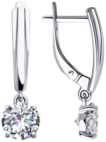 Серьги SOKOLOV 94023292 вес 3.41 г серебро, фианит