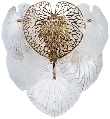 Бра настенный, накладной Arte Lamp Е14, золотистый, прозрачный
