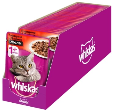Whiskas Желе говядина и ягненок кусочки в желе говядина, ягненок 75 г 28 шт