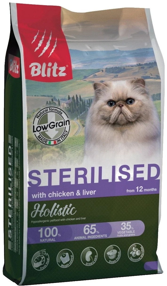 Купить Корм BLITZ Holistic Sterilised для стерилизованных курица и ...