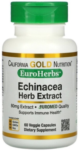 California Gold Nutrition БАД Echinacea Herb Extract 80 мг 60 капсул