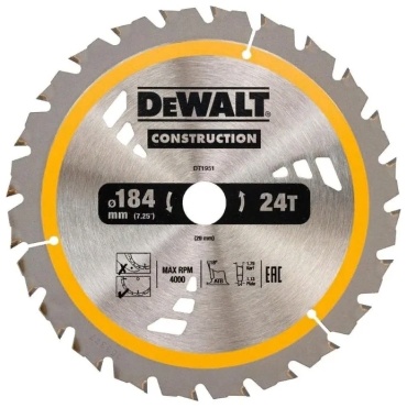 Пильный диск по дереву DeWALT DT1951, 184x20 мм, 24Т
