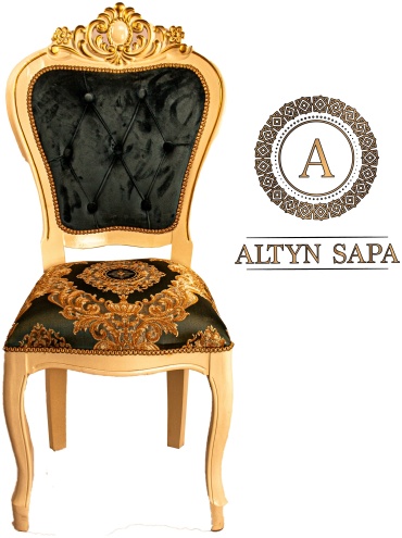 Стул Алтын Сапа Бекзада, 110x50x45 см, черный, слоновая кость