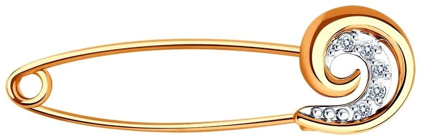 Булавка Diamant 51-140-01613-1 вес 0.83 г золото, фианит