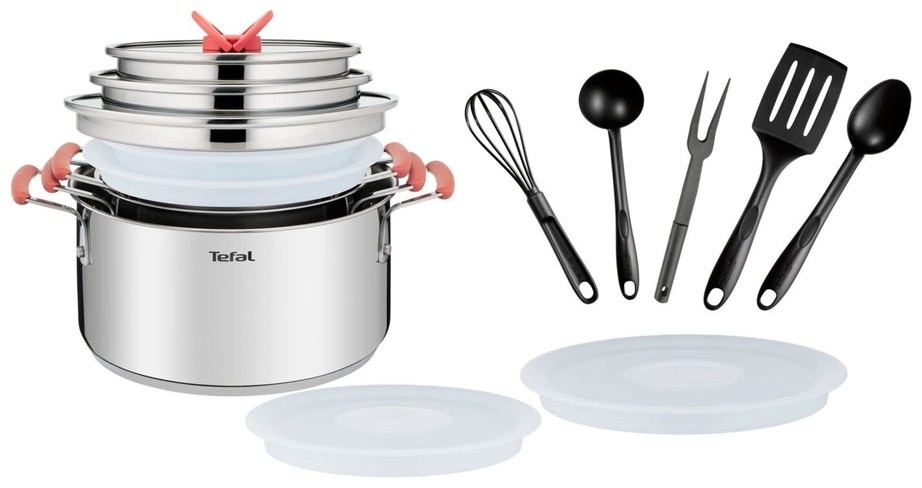 Набор посуды Tefal Opti'Space 13 предметов 2,1/3/5,2л 18/20/24см G720SD74