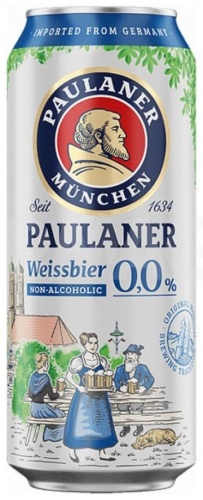 Paulaner Weissbier Non-Alcoholic безалкогольное пиво нефильтрованное, светлое 0% 0.5 л