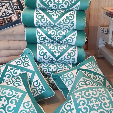 Комплект корпе с подушками 220x80 см, вата, голубой