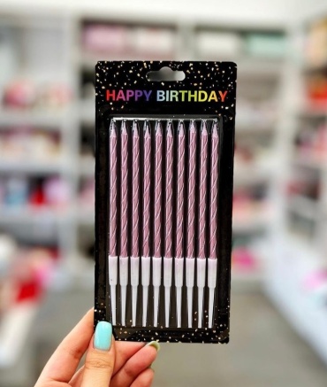 Свеча Happy birthday цилиндр, 10 шт