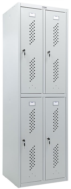 Шкаф локер Практик СТАНДАРТ LS-22, 50x57.5x183 см, серый