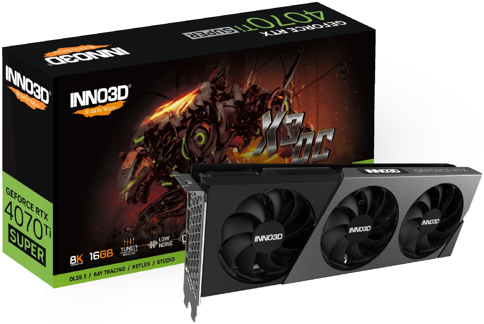 Видеокарта Inno3D RTX 4070 Ti SUPER X3 OC, N407TS3-166XX-186158N 16 Гб