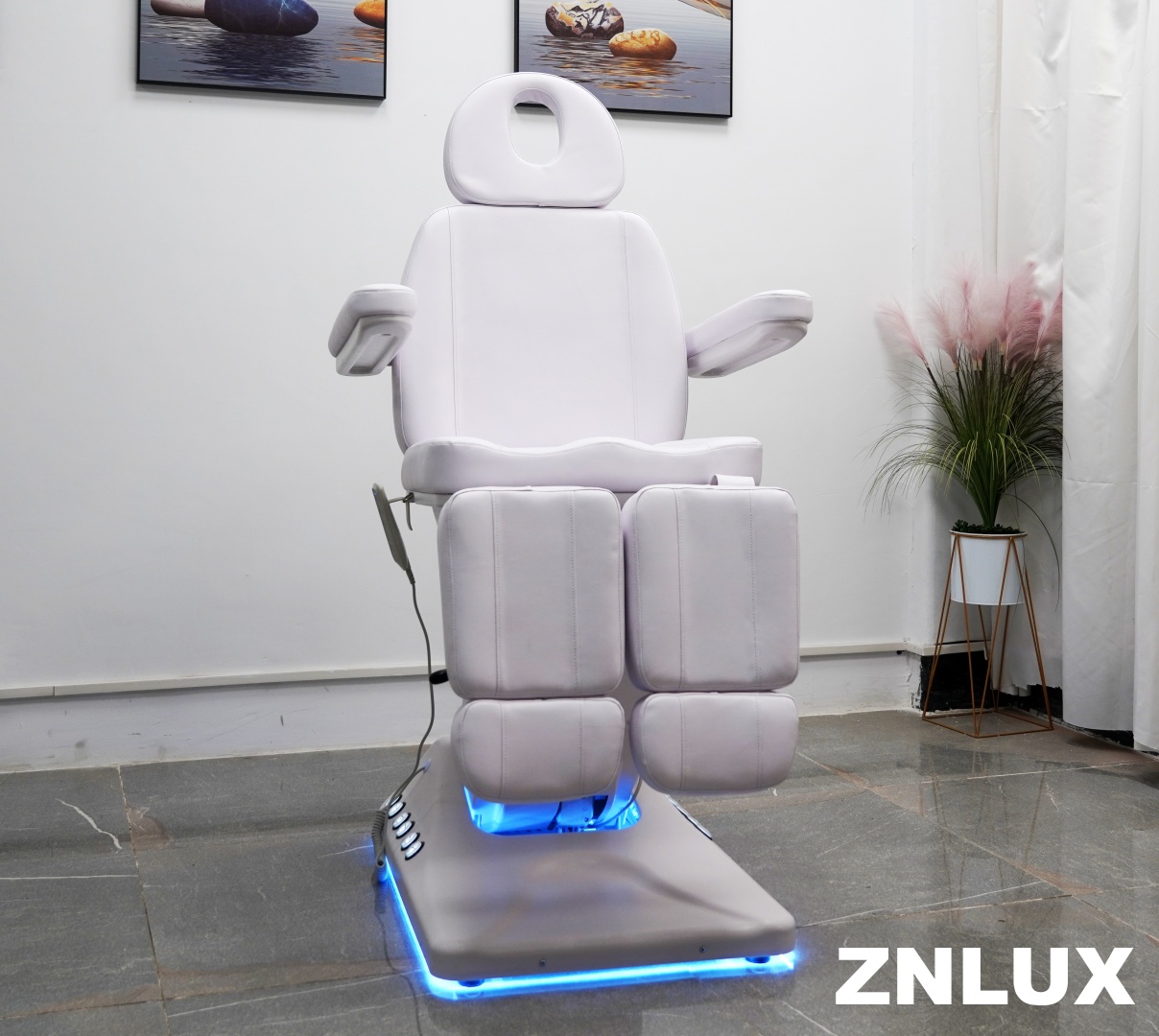 ZNLUX Педикюрное кресло, 3 электропривода, белый 60х75 см