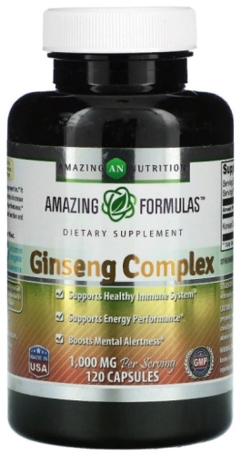 Amazing Nutrition БАД Ginseng Complex 1000 мг 120