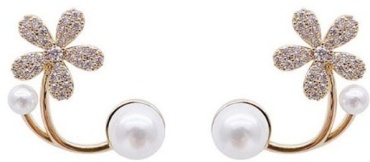 Серьги Fashion Jewelry бижутерный сплав, жемчуг, стразы