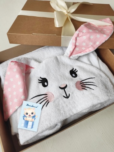 Махровый халат Fluffy Bunny белый