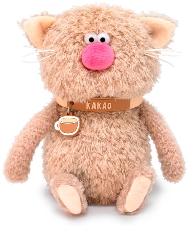 Мягкая игрушка Budi Basa Кофейный кот Какао, высота 16 см, бежевый