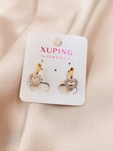 Серьги Xuping Jewelry бижутерный сплав, титан, медицинское золото, фианит