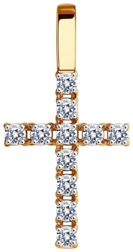 Крестик Diamant 51-130-01652-1 вес 0.89 г золото, фианит
