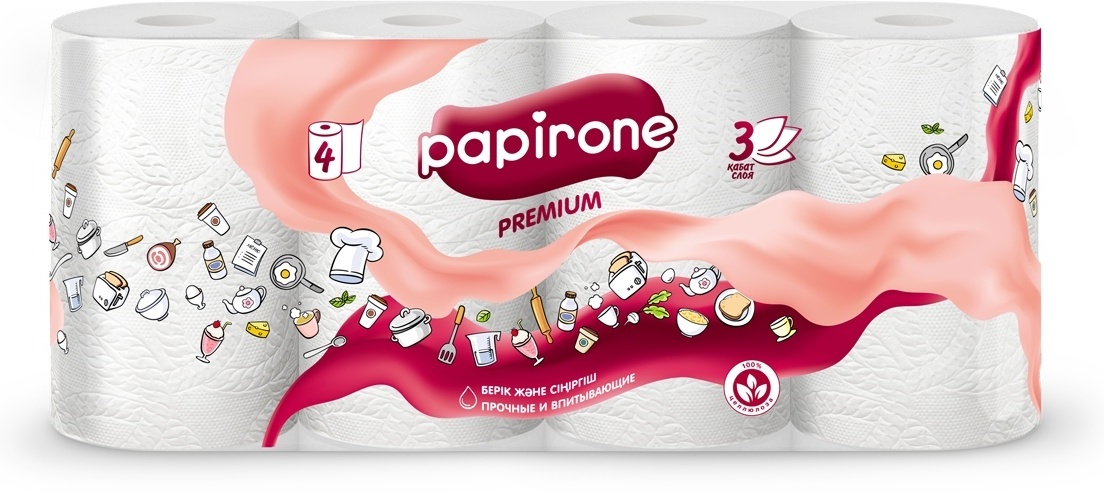 Бумажные полотенца Papirone Premium, 4 шт.