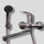 Смеситель для ванны Байкал B5008, нержавеющая сталь, цвет серебряный