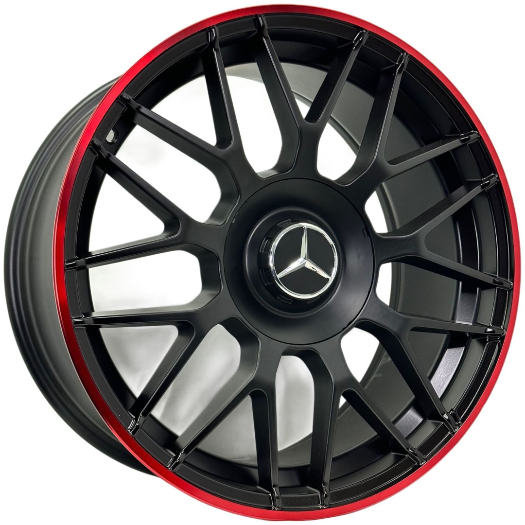 Yixing 0208WW 8.5x18/5x112 D66.5 ET35 4 диска черный матовый, красный