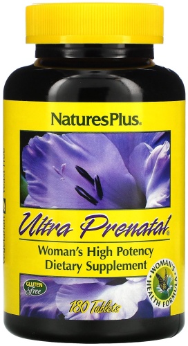 NaturesPlus мультивитамины Ultra Prenatal 180 таблеток